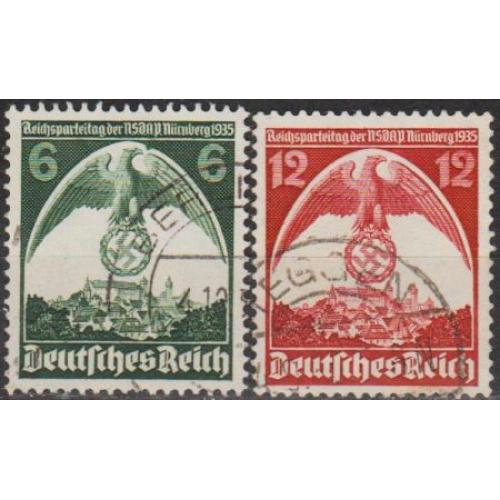 1935 - Рейх - З'їзд в Нюрнберзі Mi.586-87 _гаш