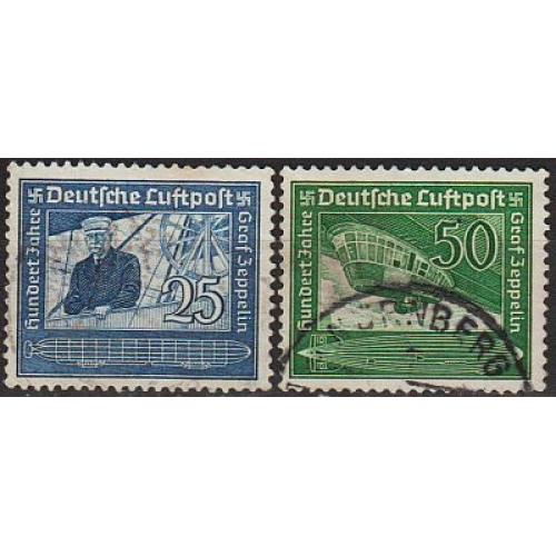 1938 - Рейх - 100 років Цеппеліна Mi.669-70 _4.0 Є _гаш