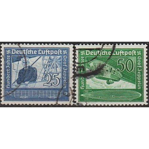 1938 - Рейх - 100 років Цеппеліна Mi.669-70 _4.0 Є _гаш
