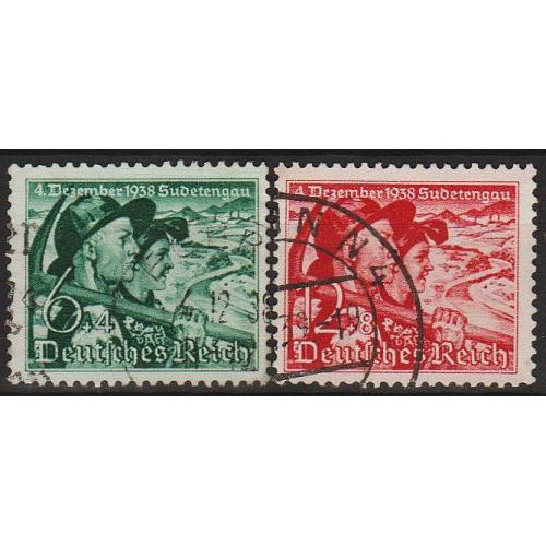 1938 - Рейх - Голосування в Судетах Mi.684-85 _8,0 EU _гаш