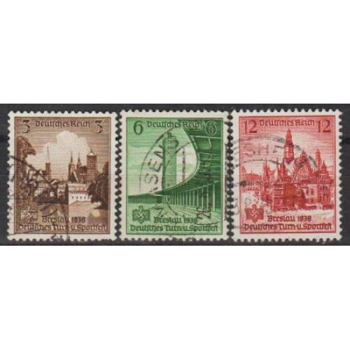 1938 - Рейх - Спорт-турнір в Бреслау Mi.665-67 _гаш