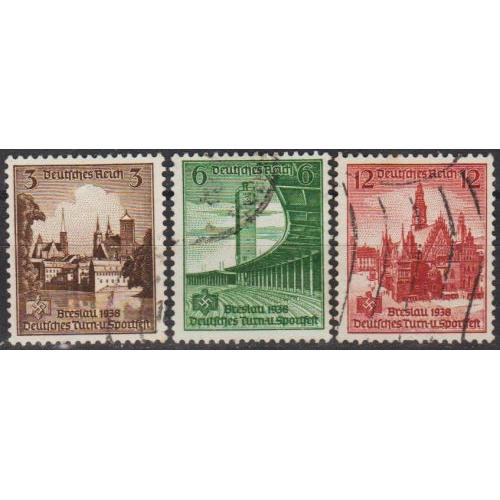 1938 - Рейх - Спорт-турнір в Бреслау Mi.665-67 _гаш