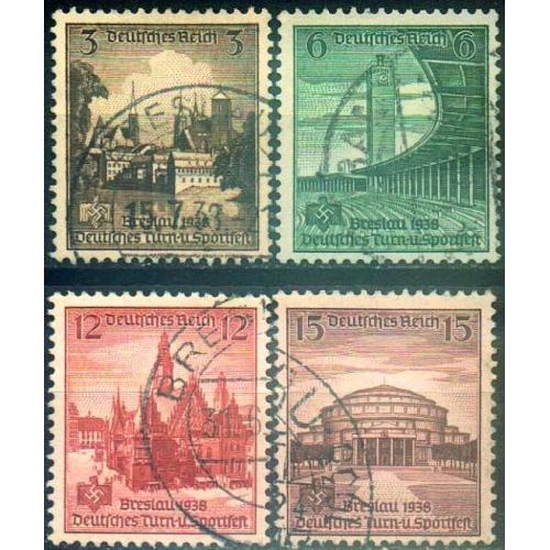 1938 - Рейх - Спортивний турнір у Бреслау Mi.665-68