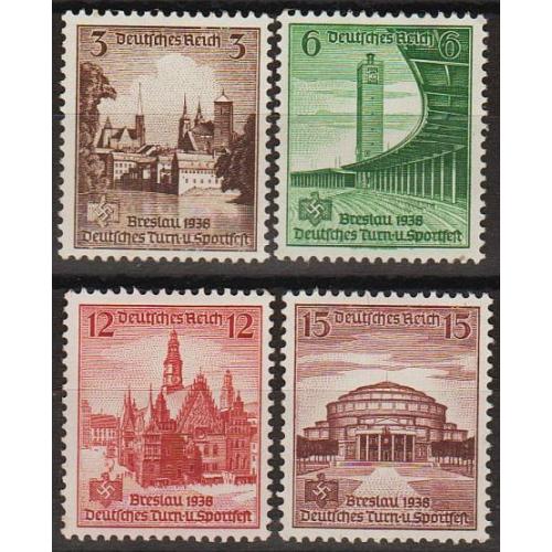 1938 - Рейх - Спорттурнір в Бреслау Mi.665-68 (*)