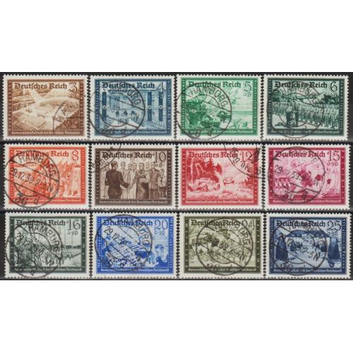 1939 - Рейх - Пошта Німеччини Mi.702-713 - гаш _40,0 €