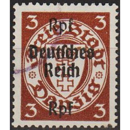 1939 - Рейх - Стандарт Гданська з надруками 3 Mi.716 _2,80 €