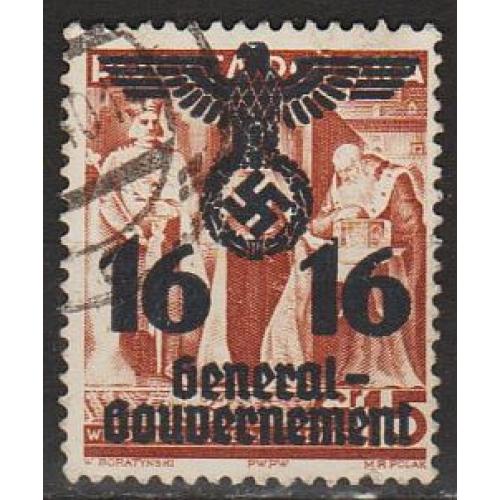1940 - Рейх GG - Надрук 16 Mi.34 _гаш 