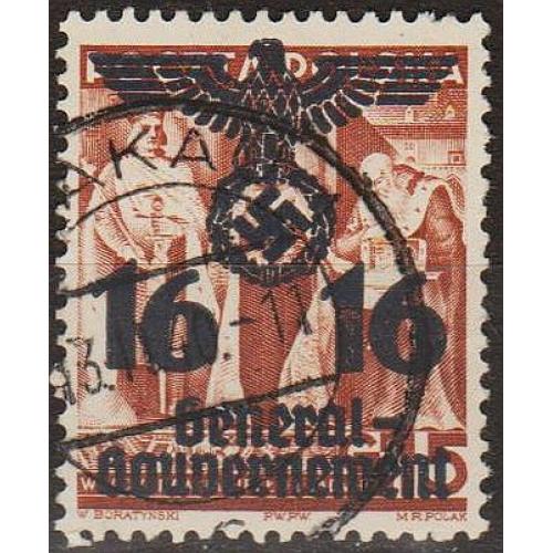 1940 - Рейх - GG - Надрук 16 Mi.34 _гаш