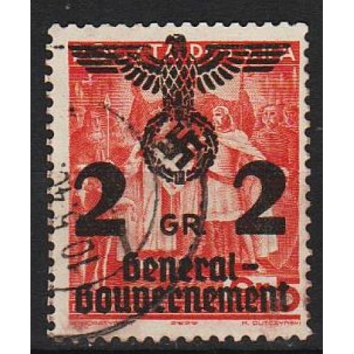 1940 - Рейх - GG - Надрук 2 Mi.17 _гаш