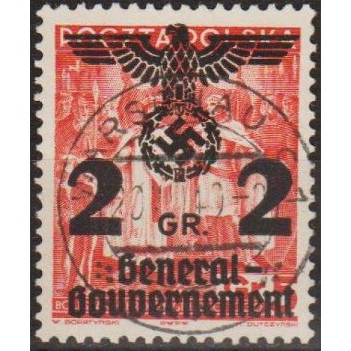 1940 - Рейх - GG - Надрук 2 Mi.17 _гаш