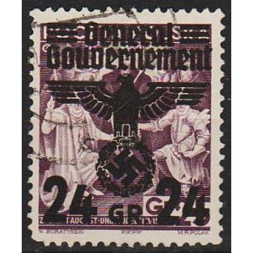 1940 - Рейх - GG - Надрук 24 Mi.22 _гаш