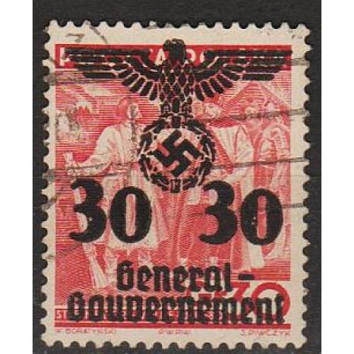 1940 - Рейх - GG - Надрук 30 Mi.23 _гаш 