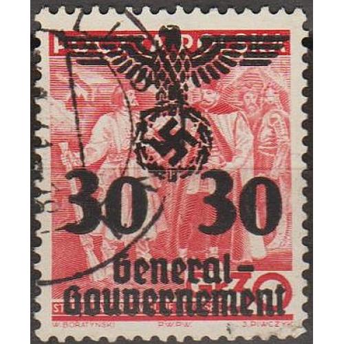 1940 - Рейх - GG - Надрук 30 Mi.23 _гаш