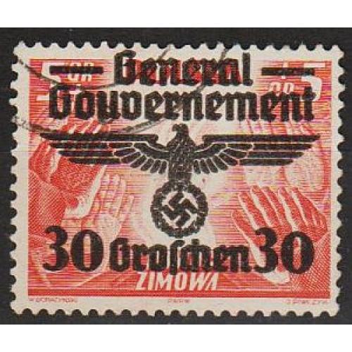 1940 - Рейх - GG - Надрук 30 Mi.30 _гаш