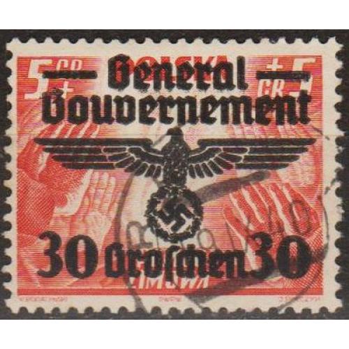 1940 - Рейх - GG - Надрук 30 Mi.30 _гаш