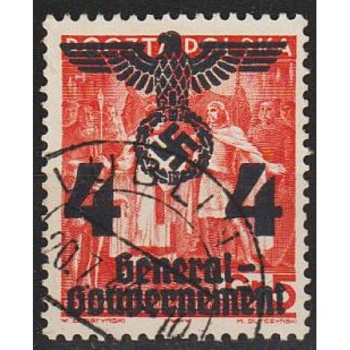 1940 - Рейх - GG - Надрук 4 Mi.18 _гаш
