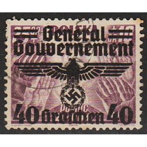 1940 - Рейх - GG - Надрук 40 Mi.31 _гаш