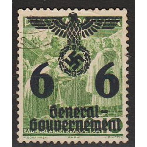 1940 - Рейх - GG - Надрук 6 Mi.19 _гаш