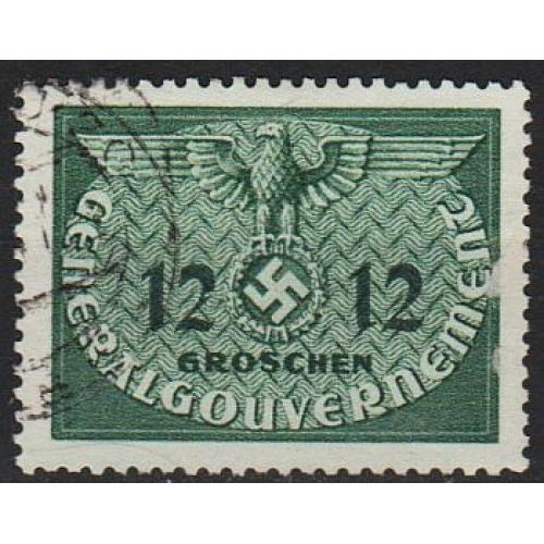 1940 - Рейх - GG - Службова 12 Mi.4 _2,0 EU _гаш