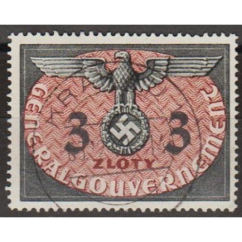 1940 - Рейх - GG - Службова 3 zl Mi.14 _6,0 € _гаш