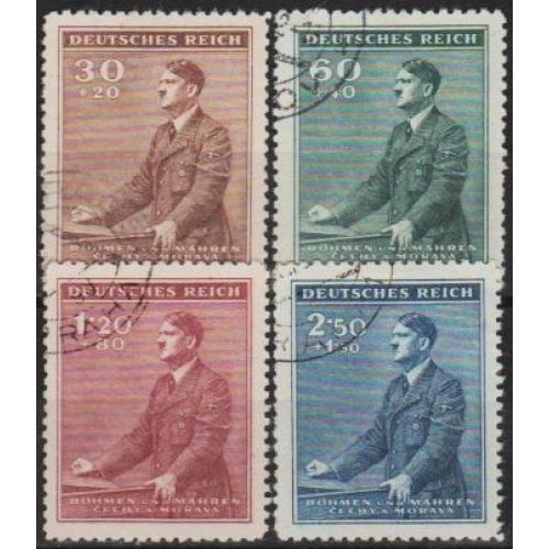 1942 - Рейх - Богемія - 53 роки Гітлеру Mi.85-88 _6,50 € _гаш