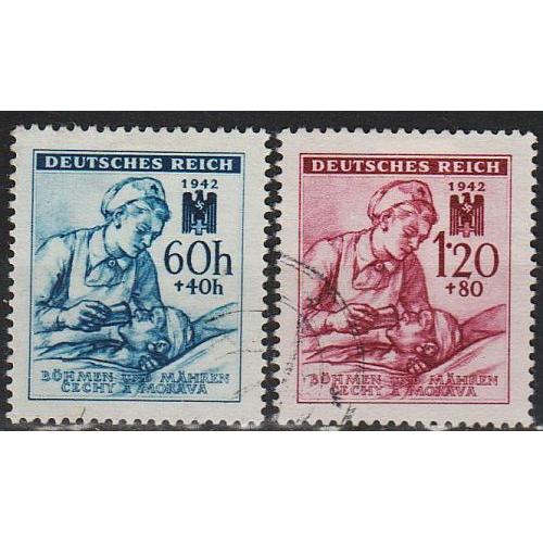 1942 - Рейх - Богемія - Червоний Хрест Mi.111-12 _гаш