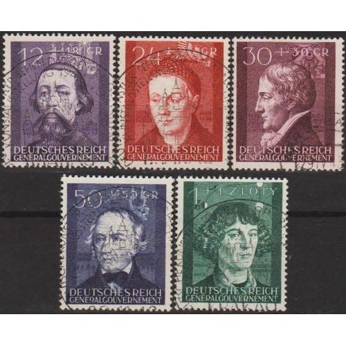 1942 - Рейх - GG - Діячі культури Мі.96-100 _3,20 €