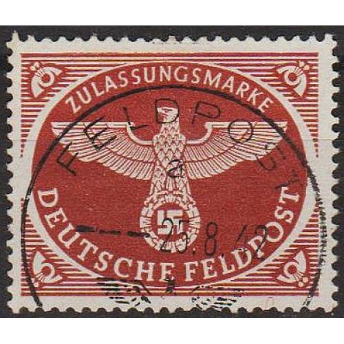 1942 - Рейх - Польова пошта Mi.2 A  _гаш _15,0 €