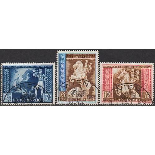 1942 - Рейх - Поштовий конгрес Mi.820-22 _7,50 Євро _гаш