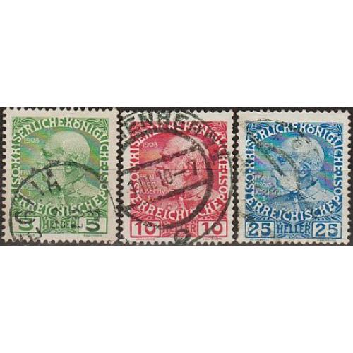 1908 - Австрія - 60 років правління Франца Йозефа Мі.142-47  _гаш