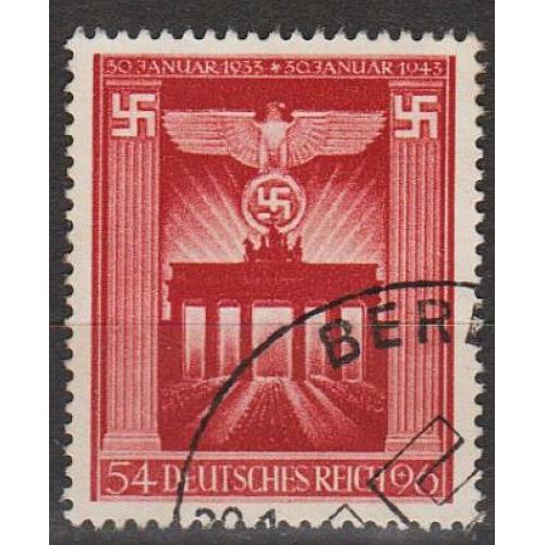 1943 - Рейх - 10 років правління Гітлера Mi.829 _гаш _3,0 EU