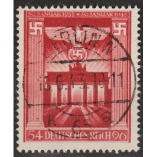 1943 - Рейх - 10 років правління Гітлера Mi.829 _гаш _3,0 €