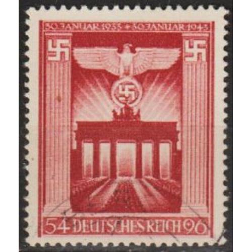 1943 - Рейх - 10 років правління Гітлера Mi.829 _гаш _3,0 €