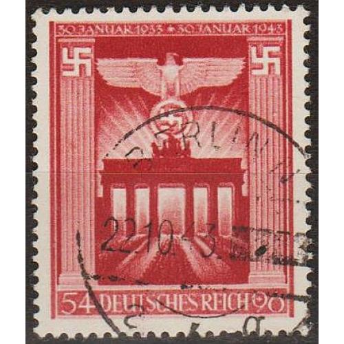 1943 - Рейх - 10 років правління Гітлера Mi.829  _гаш _3,0 €