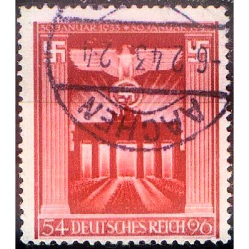 1943 - Рейх - 10 років правління Гітлера Mi.829 _гаш _3,0 €
