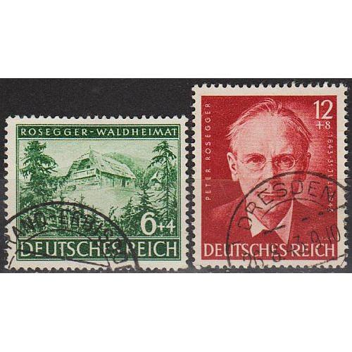 1943 - Рейх - 100 років Розеггера Mi.855-56 _2,40 Евро