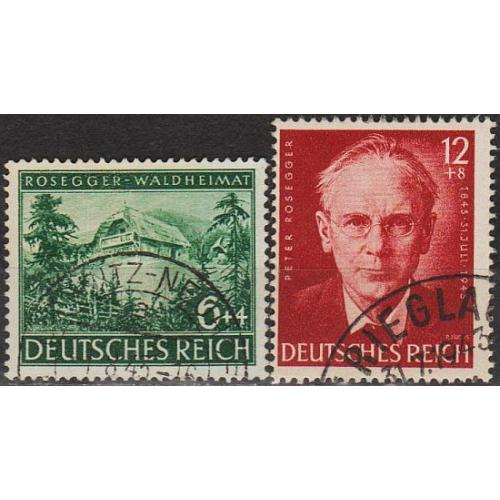 1943 - Рейх - 100 років Розеггера Mi.855-56 _2,40 €