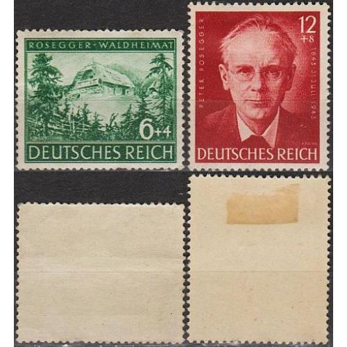 1943 - Рейх - 100 років Розеггера Mi.855-56 **/*