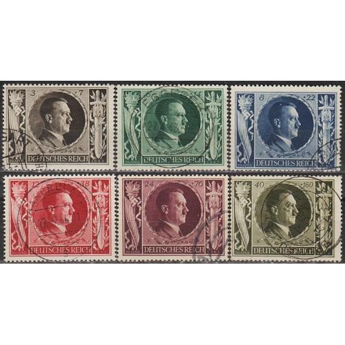 1943 - Рейх - 54 роки Гітлеру Mi 844-49 _17,0 € - гаш