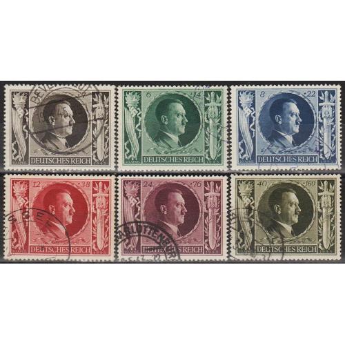 1943 - Рейх - 54 роки Гітлеру Mi 844-49 _17,0 € - гаш