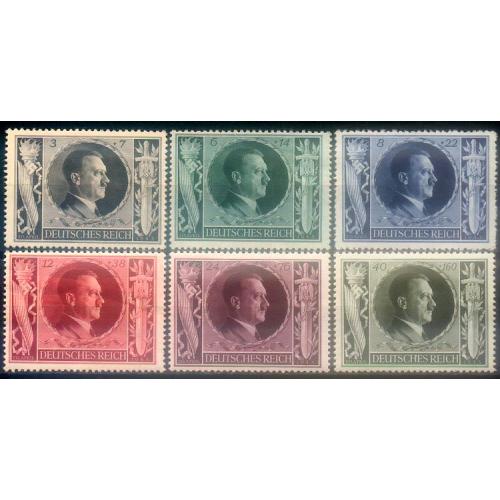 1943 - Рейх - 54 роки Гітлеру Mi 844-49 *