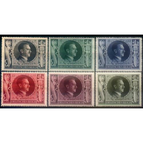 1943 - Рейх - 54 роки Гітлеру Mi 844-49 *