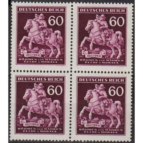 1943 - Рейх - Богемія - День марки Mi.113 - Кварт **