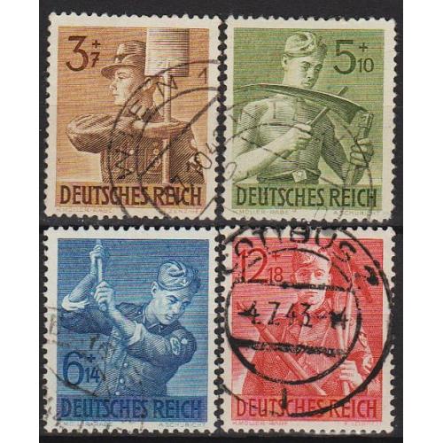 1943 - Рейх - Трудова Армія Mi.850-53 _4,50 EU _гаш