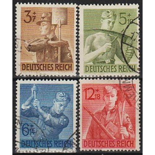 1943 - Рейх - Трудова Армія Mi.850-53 _4,50 € _гаш