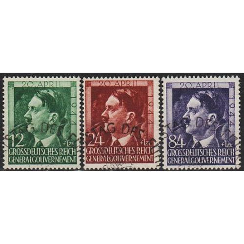 1944 - Рейх - GG - 55 років Гітлера Mi.117-19 _гаш _3,50 €