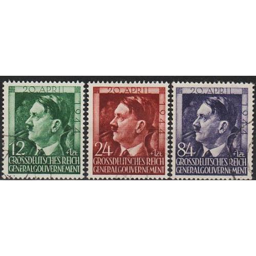 1944 - Рейх - GG - 55 років Гітлера Mi.117-19 _гаш _3,50 €