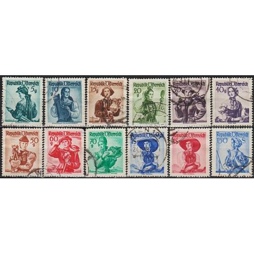 1948 - Австрія - Народні костюми Mi.893-916 гаш