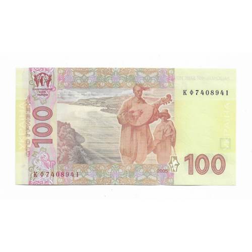 100 гривень ₴ 2005 Стельмах UNC Серія КФ