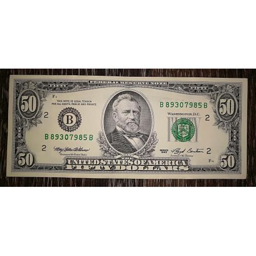 50 доларів 1993 США New York NY
